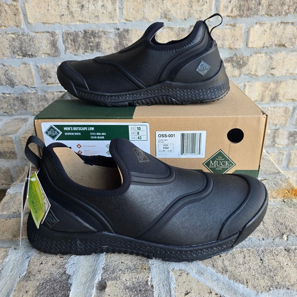 Muck Boot Company Outscape Low Mens Black Neoprene Waterproof Shoe Size 10